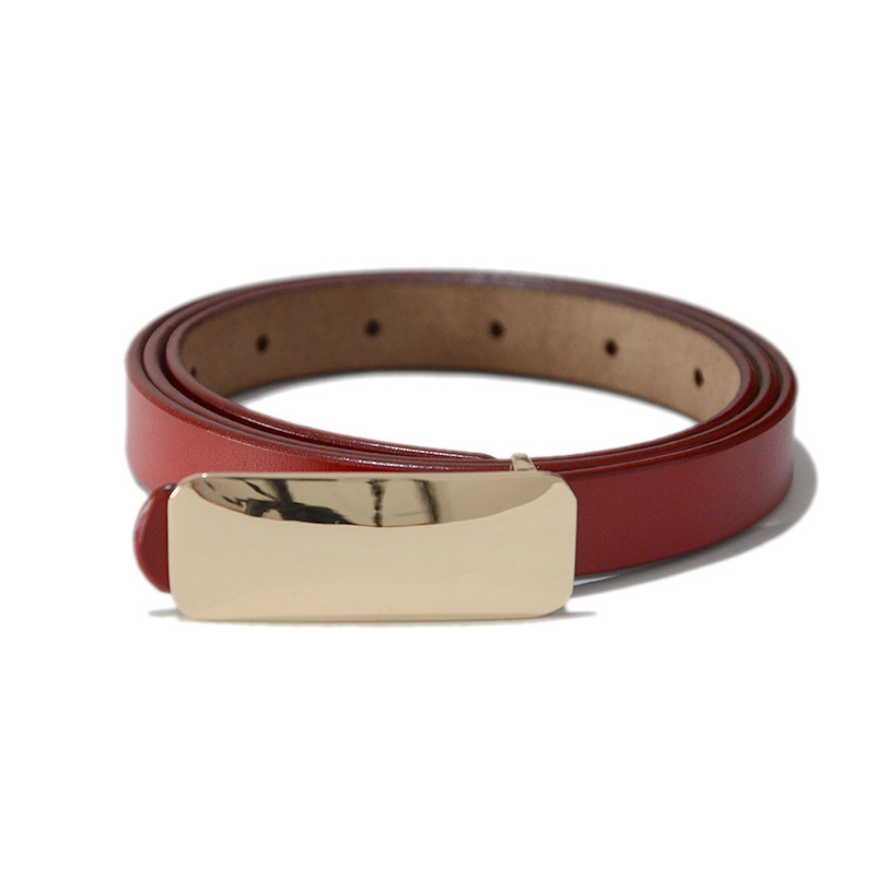 New Real Cowhide Thin Belt Women's Casual Matching Jeans Decorative Belt Women's Outer Dress Down Jacket