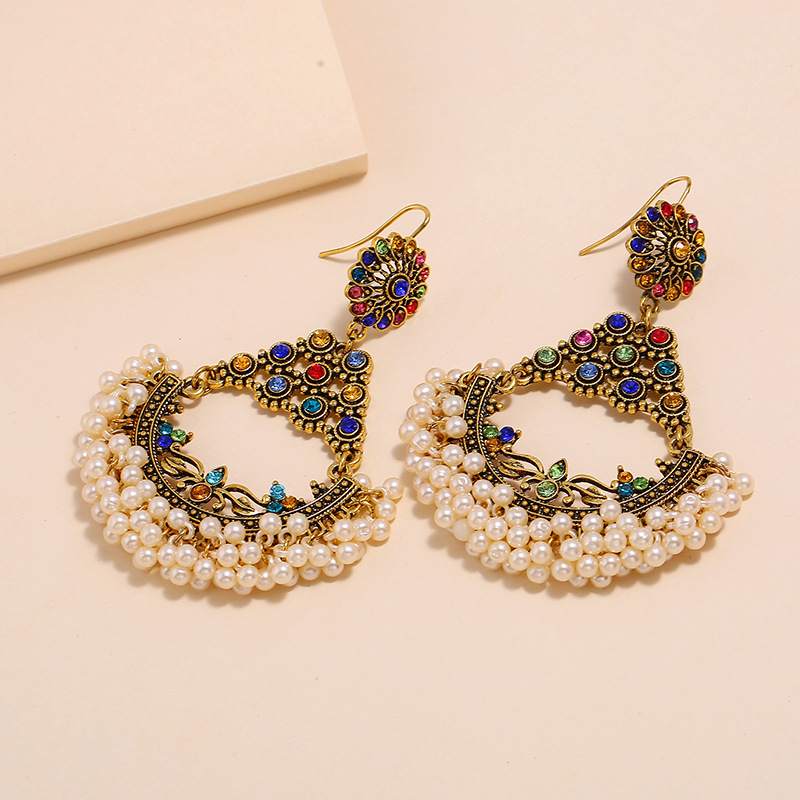 Pendientes De Diamantes De Perlas Bohemias display picture 3