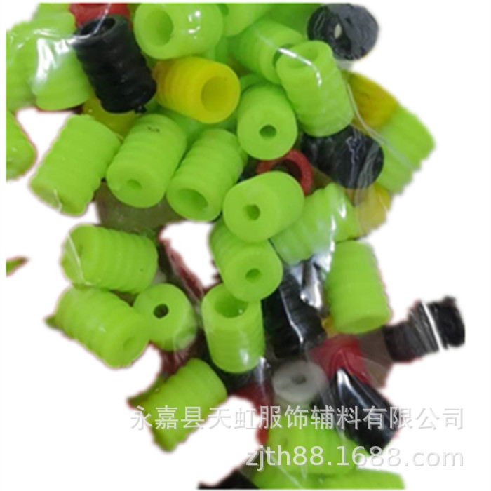 廠家現貨批發口罩繩矽膠圓柱穿孔繩扣白色松緊耳帶配件環保繩扣