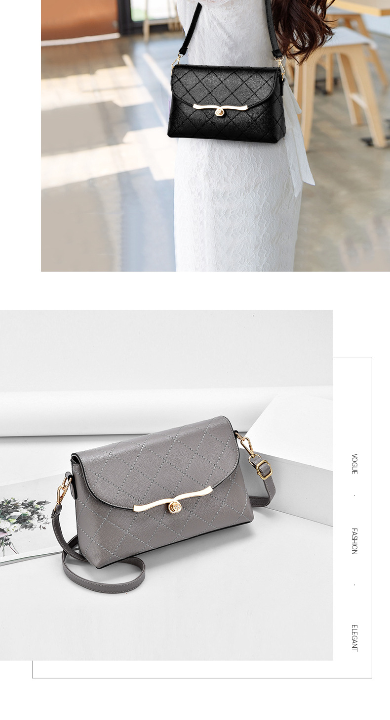 2023 New Women's Bag Women's Small Bag Soft Leather Crossbody Gift Mom Fashion 2022 New Middle Age Summer Lingge Small Bag Tide_voghion.com
