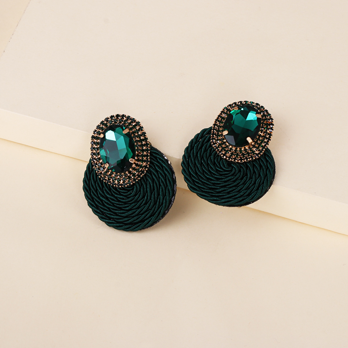 Korean New Fashion Wild Rhinestone Geometric Round Exaggerated Earrings display picture 24