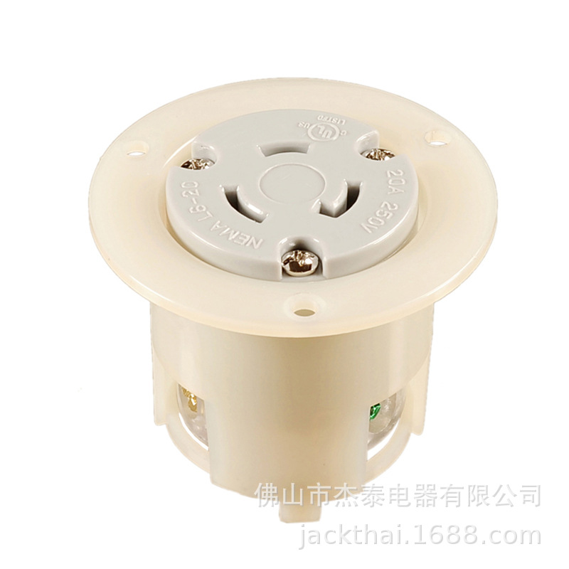 Locking Flanged Outlet NEMA L6-20R嵌入式法兰插座 大功率插座