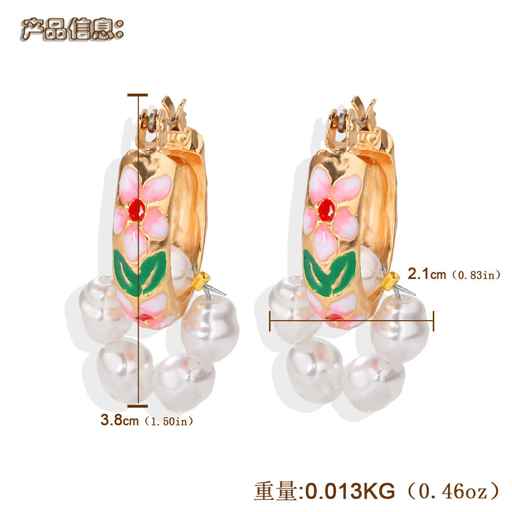 New Alloy Printed Handmade Beaded Earrings Female Multi-element Exquisite Earrings display picture 1