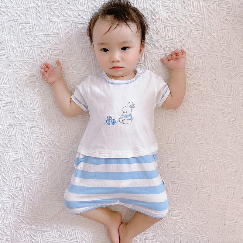 Summer New 0-3 Year Old Baby Cartoon Bunny Balloon Open Shoulder Clothing Wholesale display picture 6