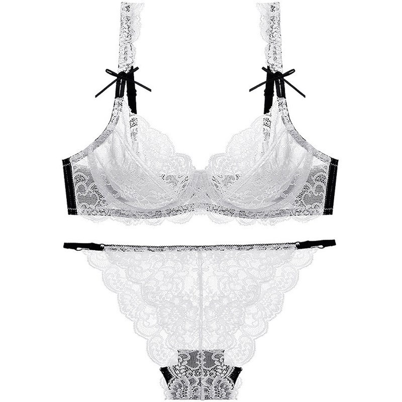 Conjunto de ropa interior ultradelgada de encaje transparente sexy NSXQ13045