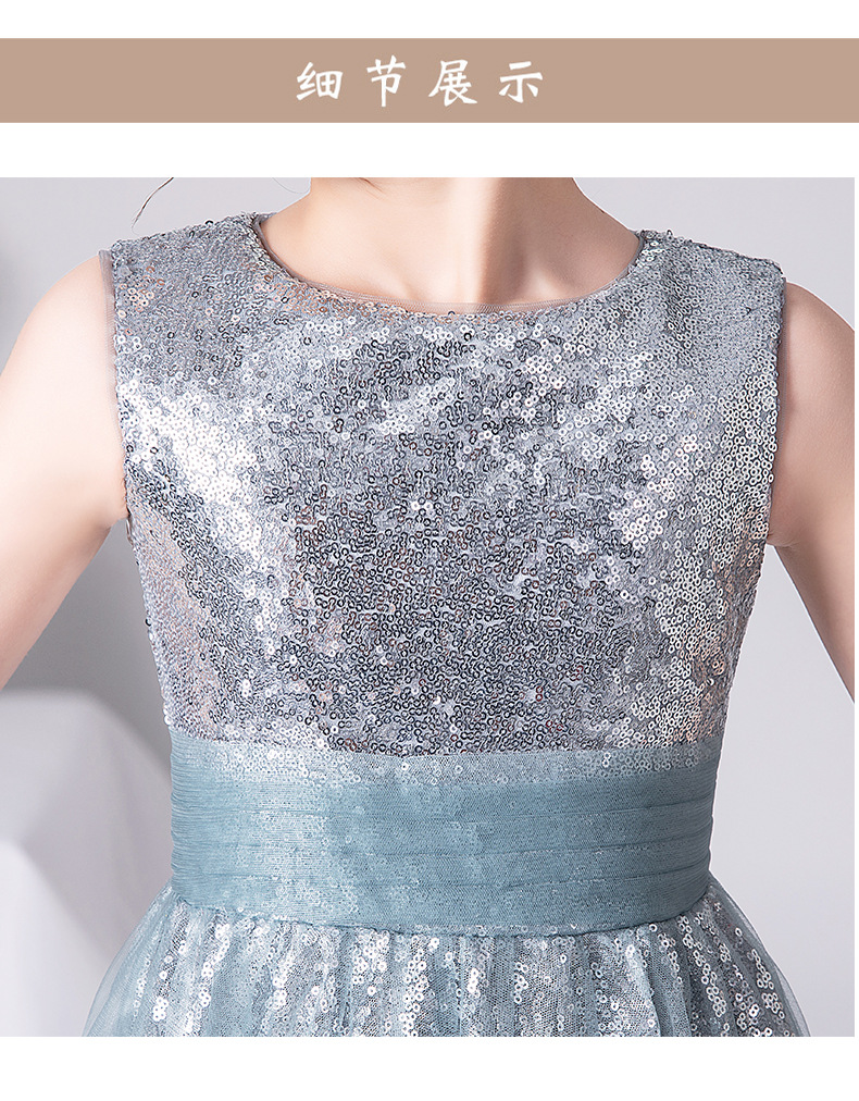 Prinzessin Kleid Für Mädchen In Silbergrau Für Auftritte_voghion.com
