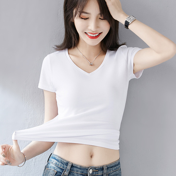 Spring cotton sexy short T-shirt