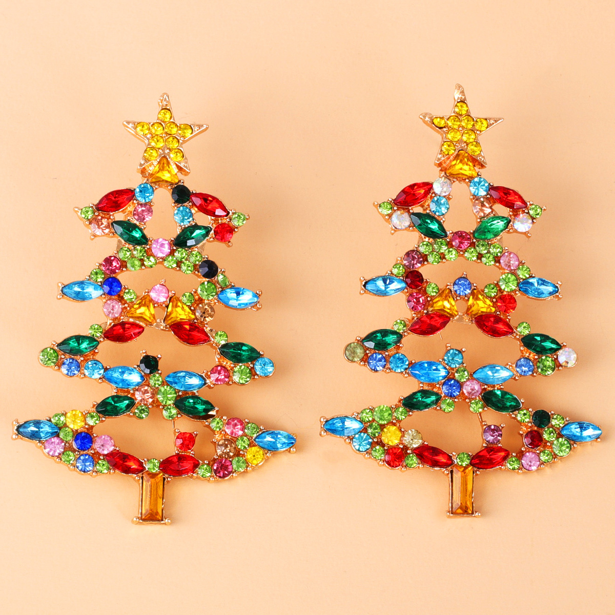 Pendientes De Navidad De 54729, Moda Europea Y Americana, Gran Venta, Nuevos Pendientes De Árbol De Navidad Con Dibujos Animados, Joyería Incrustada De Diamantes De Imitación display picture 6