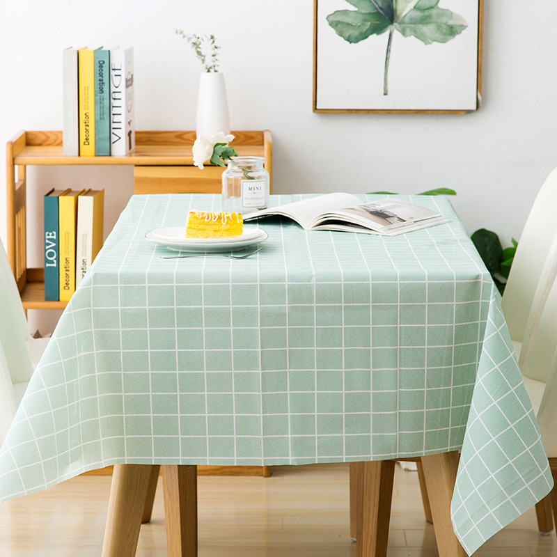 green lattice tablecloth waterproof Manufactor wholesale ins lattice tablecloth household fresh Disposable Tablecloths