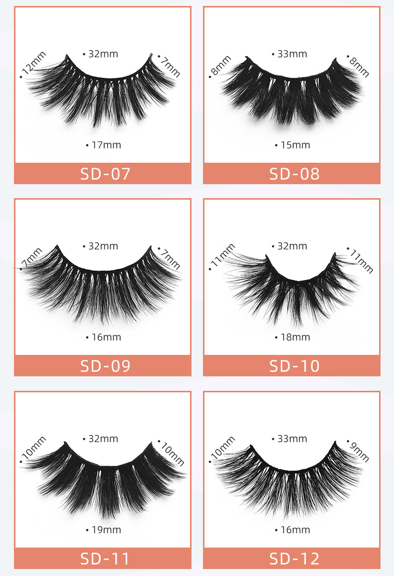 Sweet Solid Color Imitation Mink False Eyelashes 1 Pair display picture 1