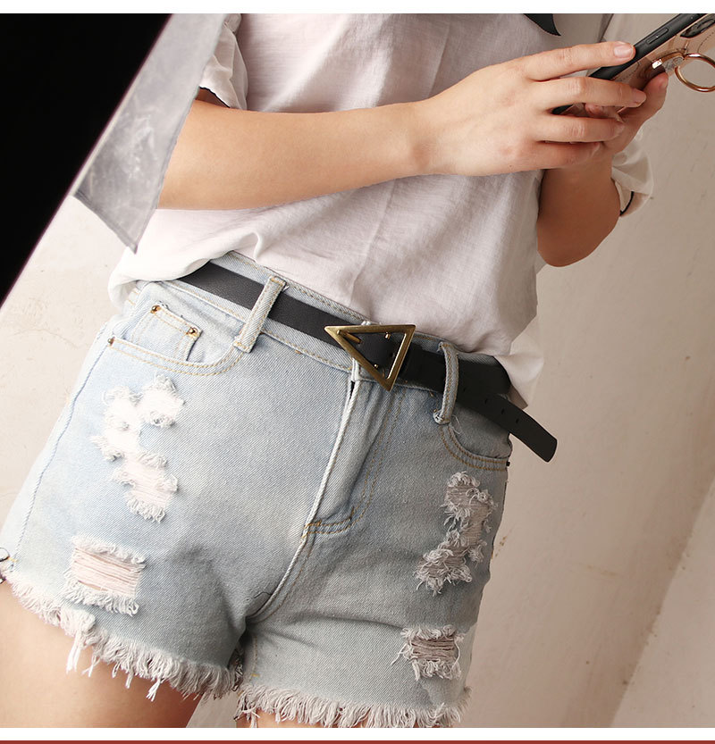 Fashion Triangle Buckle Thin Belt Personality Decorative Belt display picture 3