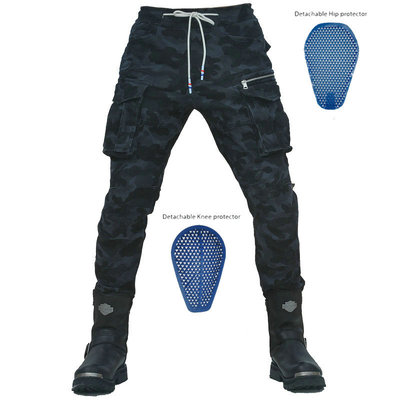 Loong biker motocicleta pantalones cuatro estaciones pantalones casuales Slim negro camuflaje trajes motocicleta pantalones de montar