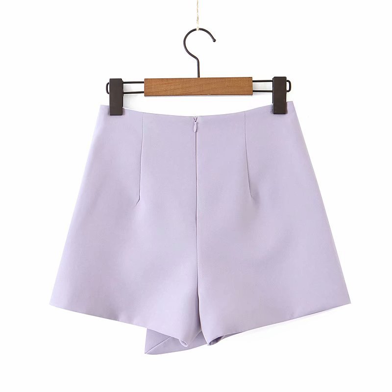 Falda culottes de traje morado de otoño NSAM3574