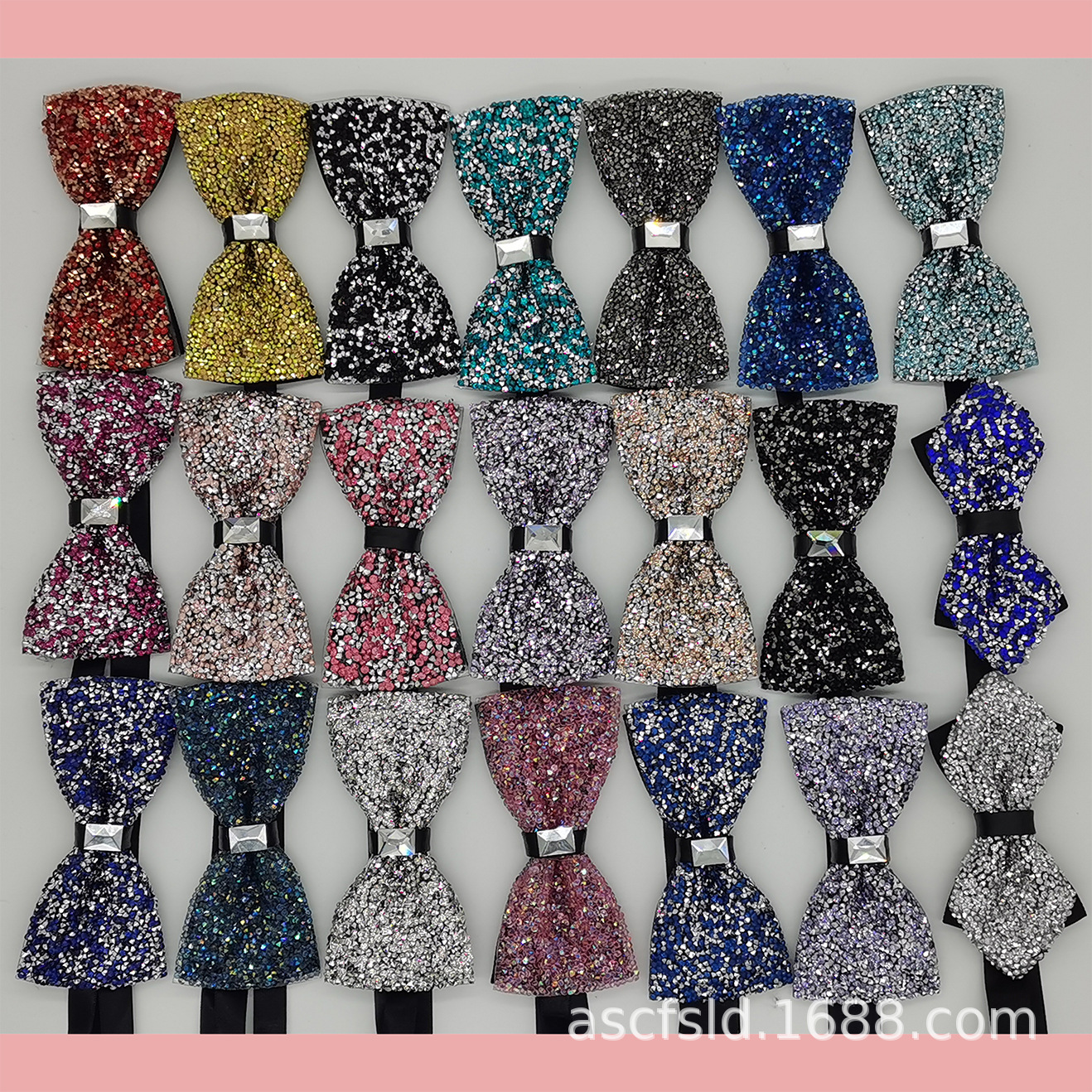 Rhinestones with diamonds and baby's breath bow tie banquet wedding…
