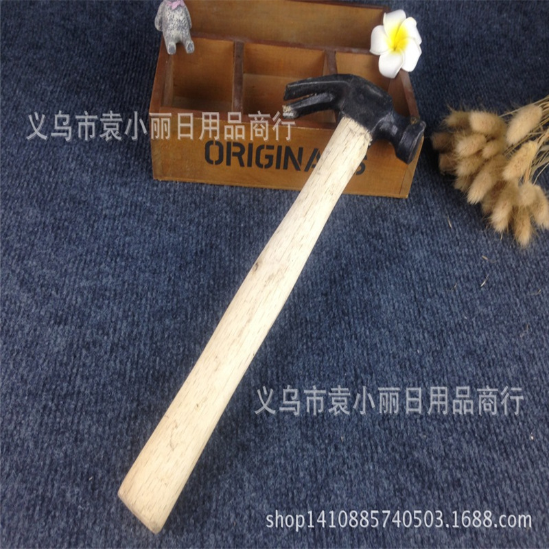 厂家直销29cm木把羊角锤家用多功能手动锤子工具起钉锤子铁百货锤