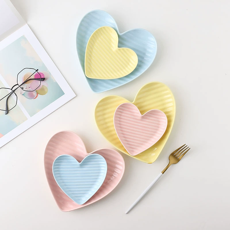 Креативная керамическая посуда Peach Heart Nordic INS простая и милая утренний стол, десертная тарелка из фруктов