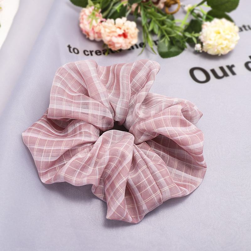 Color Mesh Yarn Lattice Hair Rope Wholesale Large Intestine Circle Balls Scalp Hair Tie Hair Accessories display picture 6