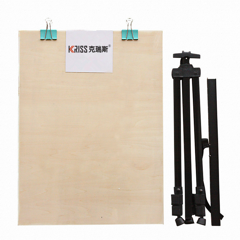 克瑞斯素描画架画板套装，,折叠黑色画架+4K画板，三角便携式支架|ms