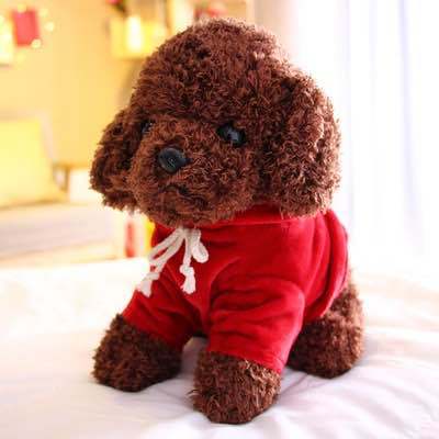 Suéter rojo perro de café