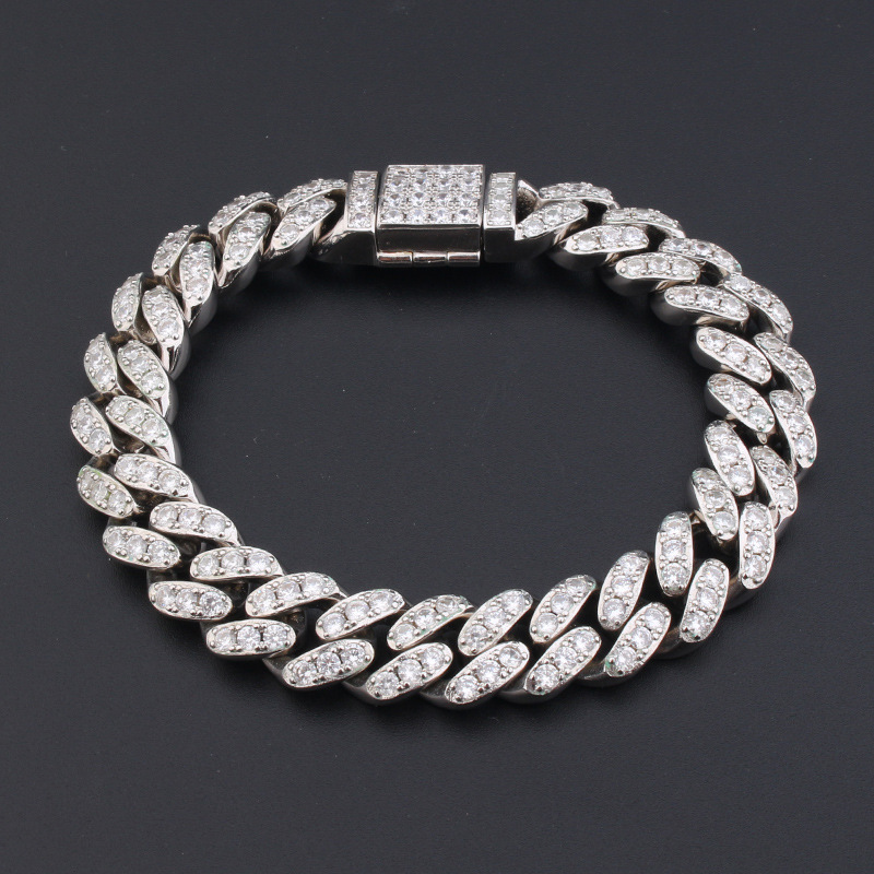 creative copper bracelet hip-hop style with zircon for men and women