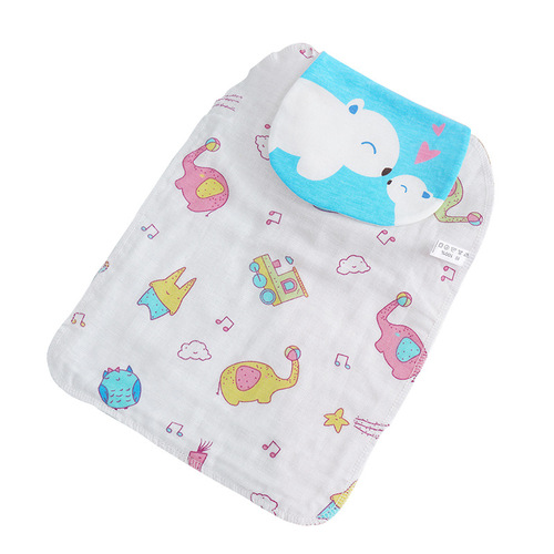 Sweat Absorbent Towel Baby High-Density Gauze Four-Layer Absorbent Towel Kindergarten Summer Thin Back Pad Towel Large and Small Size