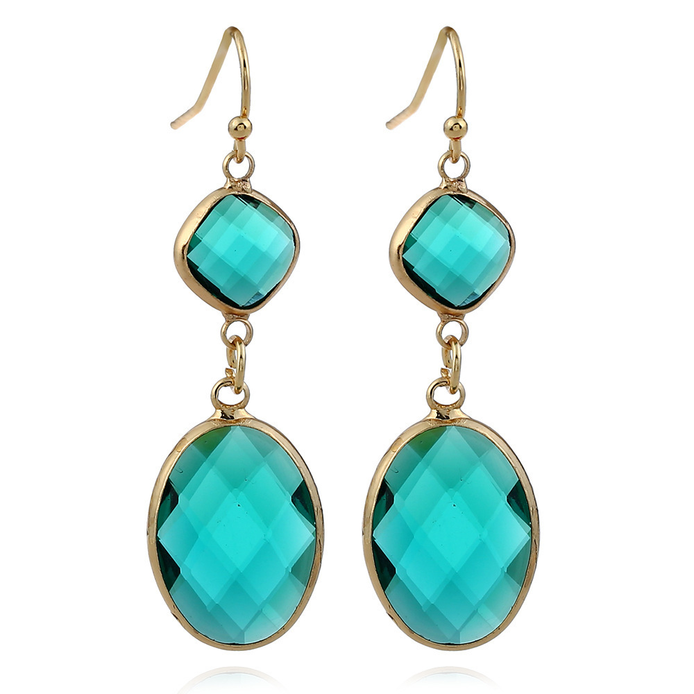 Fashion Earrings Simple Long Earrings Crystal Earrings Colored Water Drop Crystal Earrings display picture 5