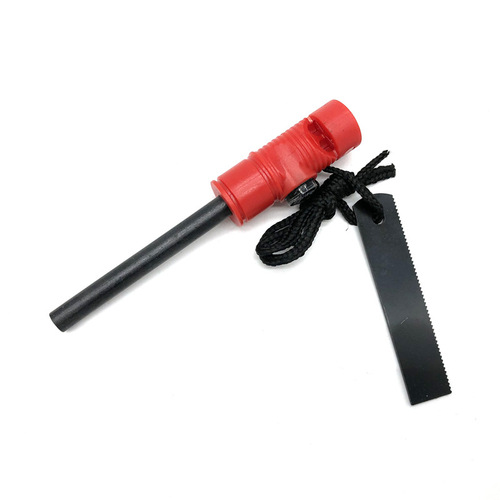 Survivor outdoor long three-in-one magnesium rod magnesium block multifunctional fire stick with whistle compass flint stone