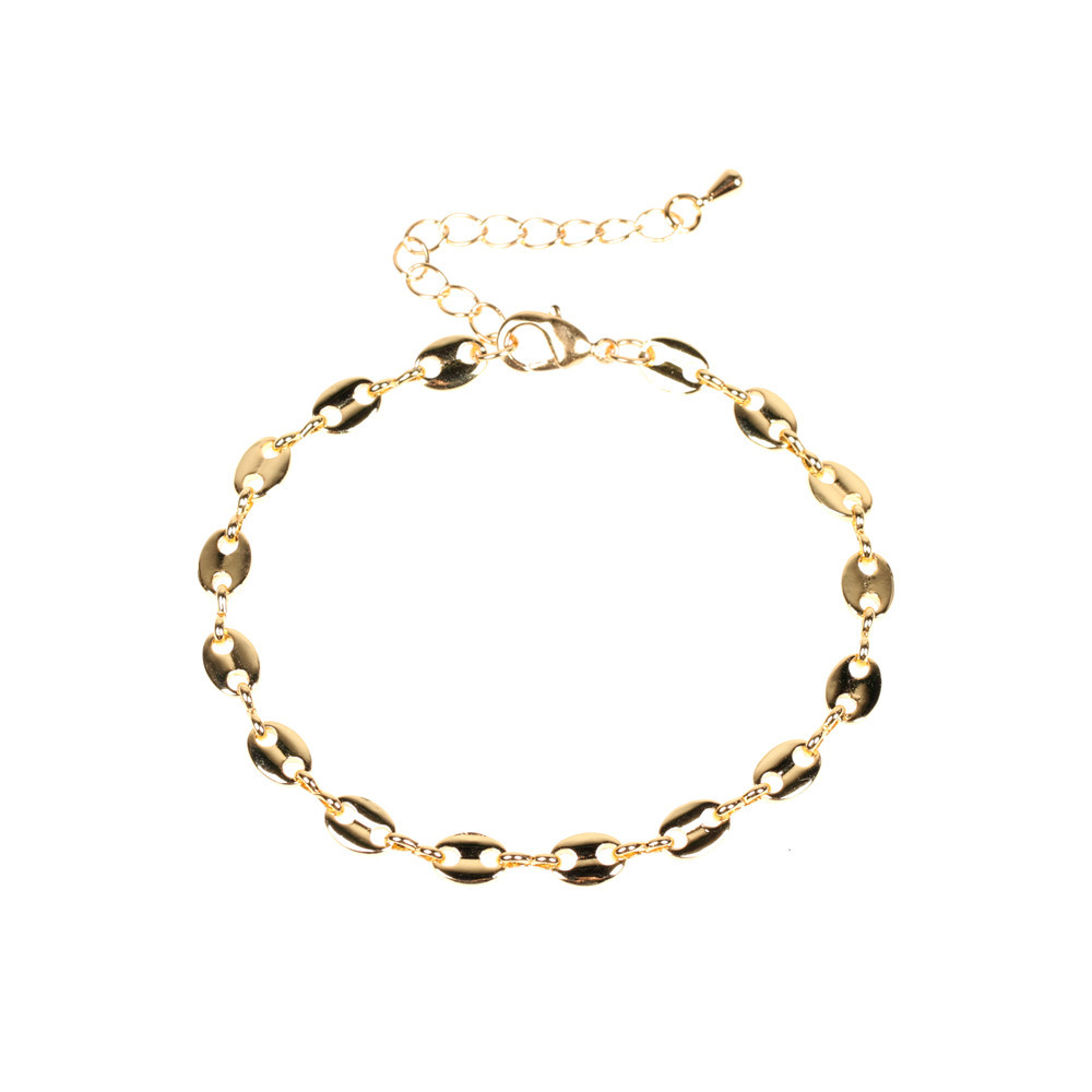 thick chain clavicle chain stitching pig nose necklace bracelet earring set