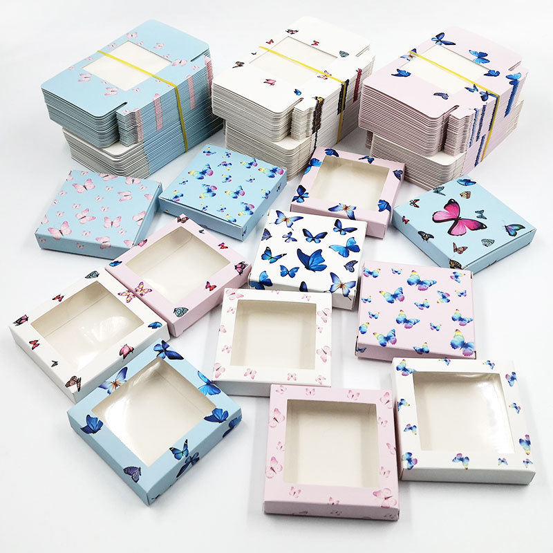 New Square Butterfly Window False Eyelash Card Paper Box display picture 1