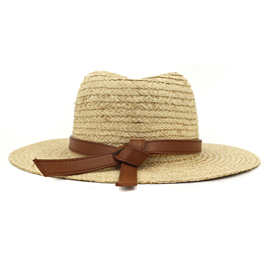 春夏季女士户外出游旅行防晒帽遮阳帽太阳帽新款拉菲草帽LFC048