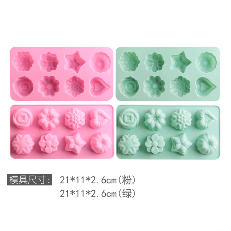6-12连玫瑰花形状冰块模花草冰格巧克力 布丁果冻模diy蛋糕硅胶模