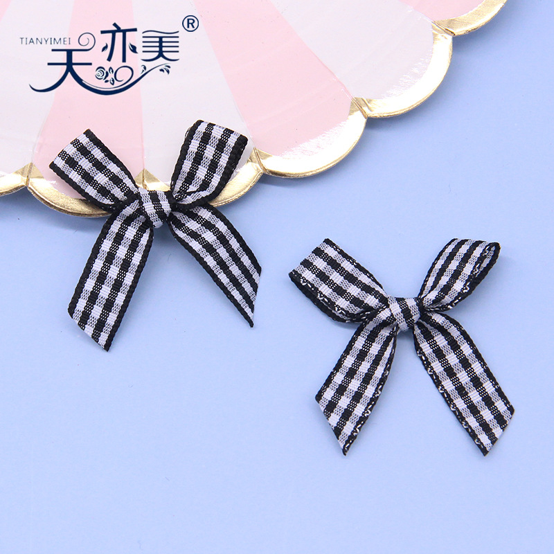 1cm Plaid con arco accesorios de ropa arco niños falda calcetines decorativos Plaid cinta arco