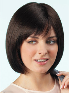 Bob Hair Wigs Perruques Bob Hair Pelucas De Cabello Bob Wig female short hair dark brown Bobo Bobo short straight hair natural fluffy Synthetic Wigs hair cover