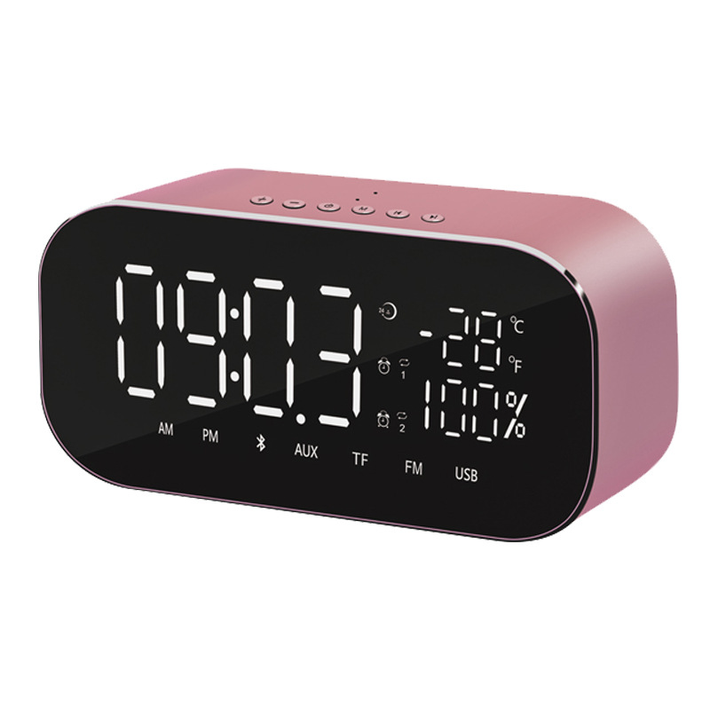clock mirror wireless bluetooth speaker computer mobile phone home subwoofer desktop small stereo