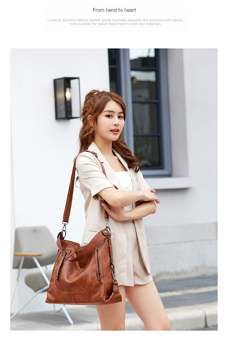 Damen Vintage Schultertasche - Große Henkeltasche Umhängetasche_voghion.com