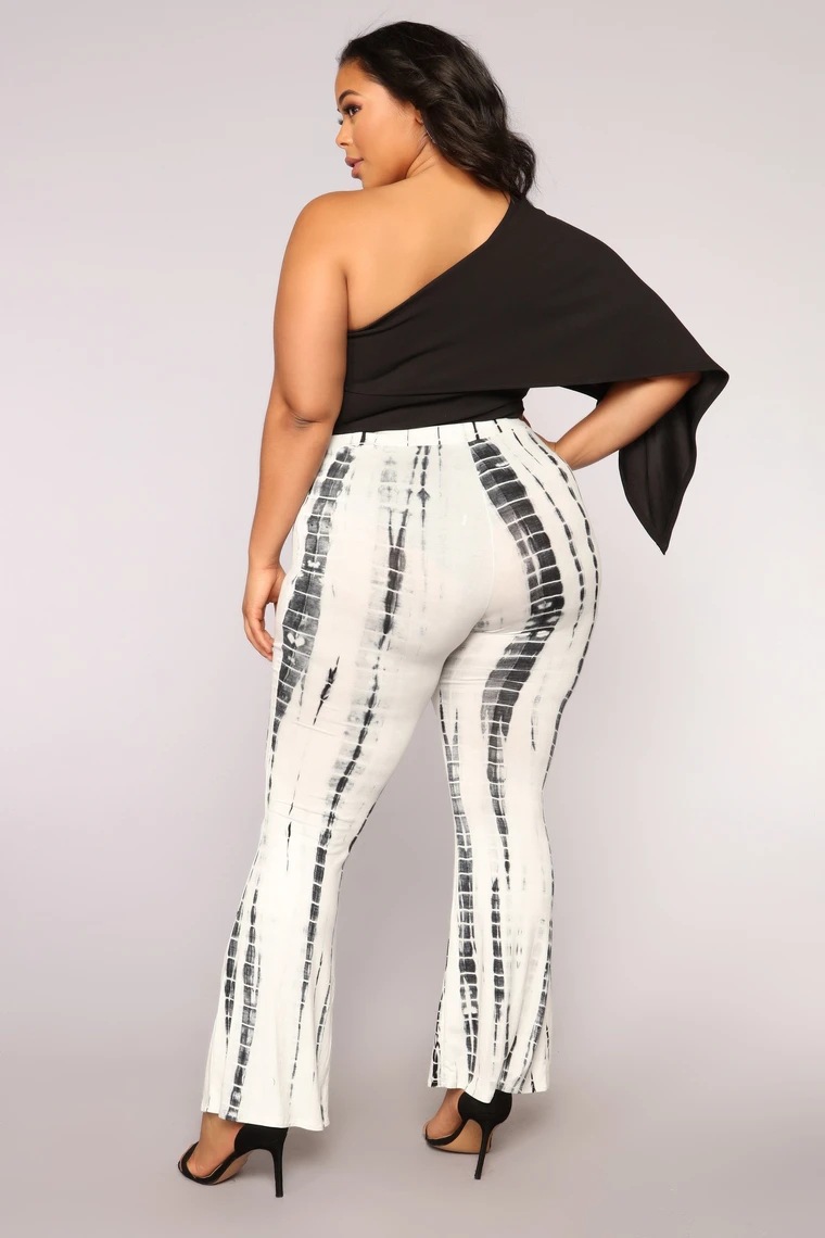 plus size high-waist printing flared pants  NSHBG123787