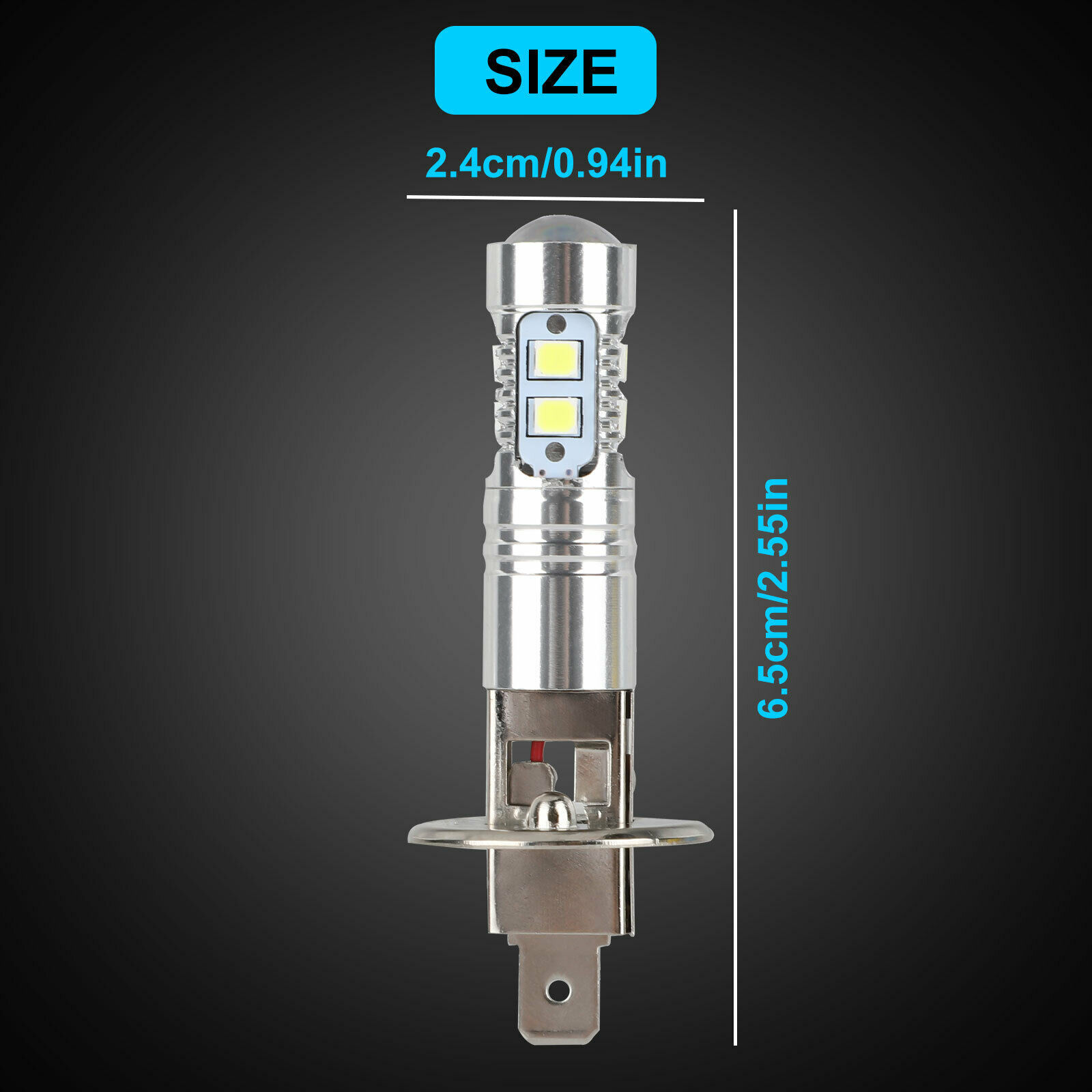 EBAY venta caliente h1 lámpara de faro LED 6000k luz de haz alto y bajo 100w luz de niebla de alto brillo blanco