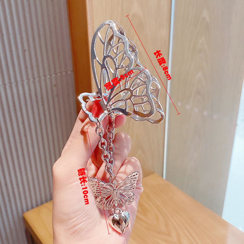 Korean Version Of Lace Butterfly Hairpin Pearl Tassel Hair Catch Metal Large Catch Clip Hair Accessories display picture 20