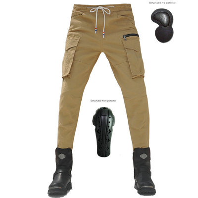 Pantalones de motocicleta Four Seasons pantalones casuales delgados monos de camuflaje negro pantalones de montar en motocicleta hombres y mujeres equipo de protección ajustable
