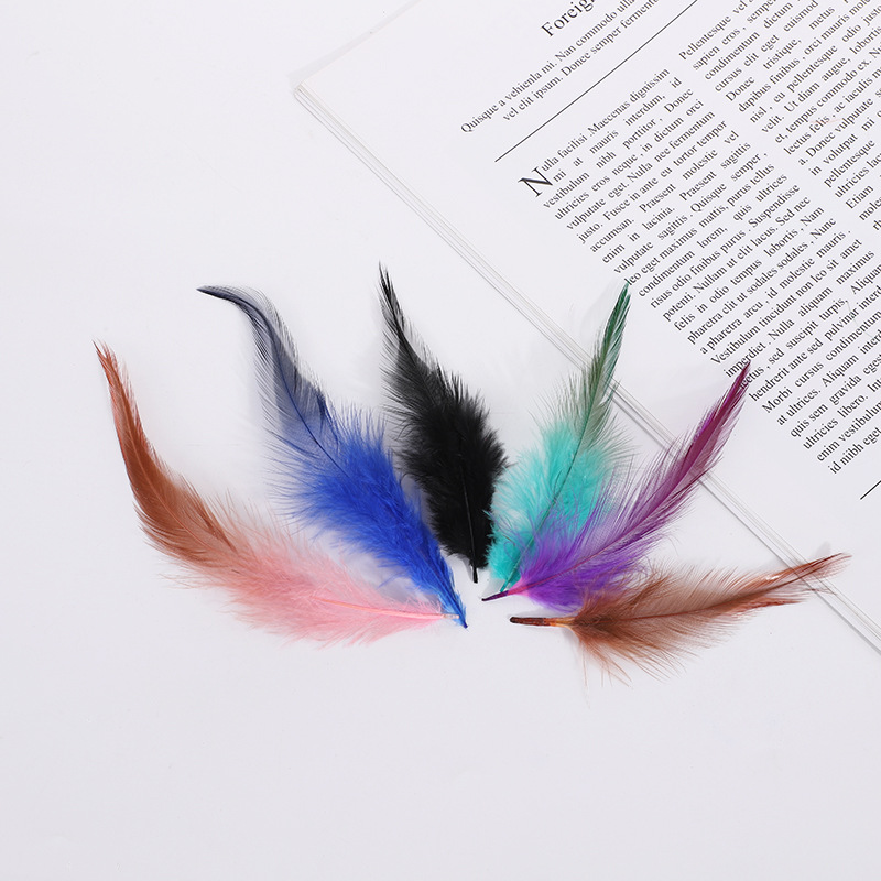 红尖鸡毛 崇一供应彩色红尖鸡毛捕梦网DIY配件装饰辅料批发定制