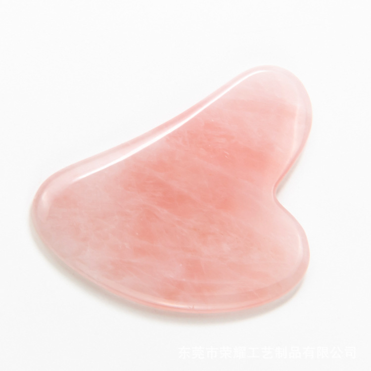 粉晶刮痧板天然材质V脸瘦脸刮痧板东陵刮痧板白玉刮痧