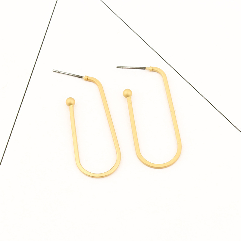 Fashion Geometric Earrings Wholesale Simple Cold Wind Geometric Rectangular Shape Earrings Metal Earrings display picture 2