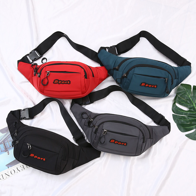 2021 nuevo bolso de cintura para hombres deportes al aire libre impermeable crossbody mochila coreano multifuncional bolsa de pecho de tela lavada de nylon