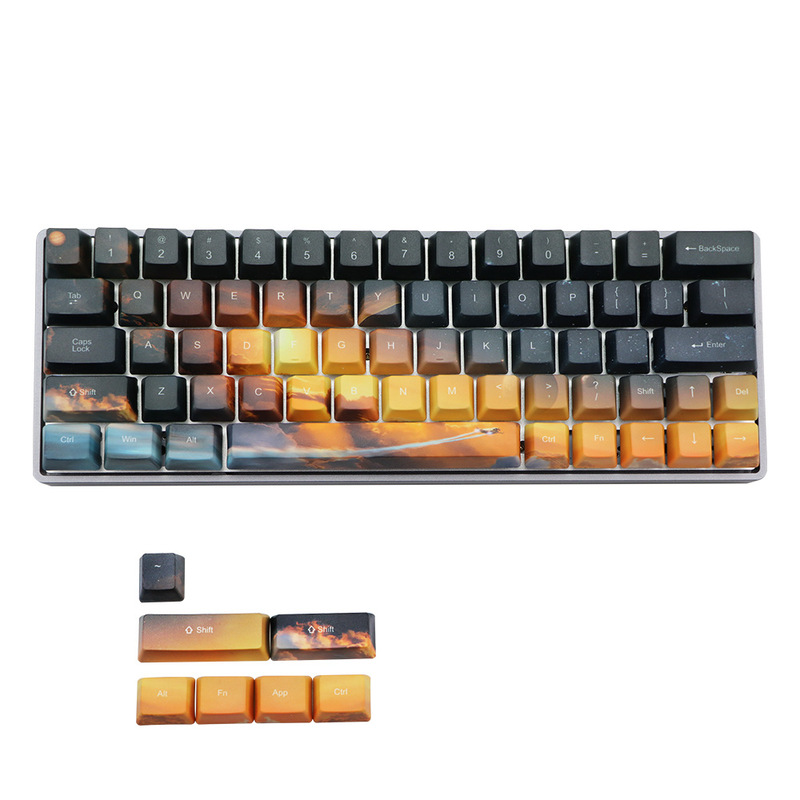 Camouflage OEM height PBT keycap five-sided sublimation process 71 keys compatible with GH60/GK64/GK61