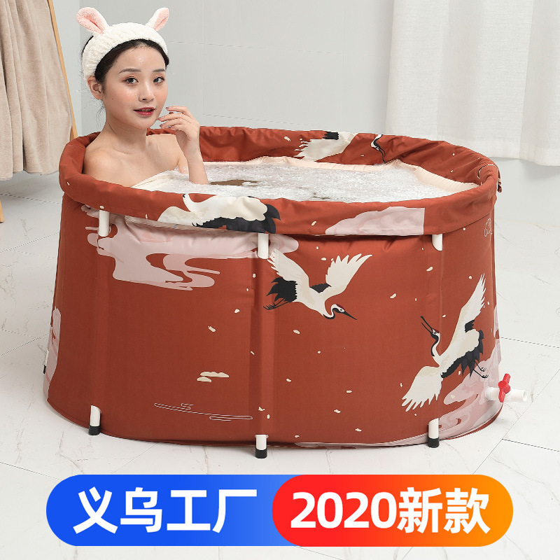 factory goods in stock Red-crowned crane Bathtub adult household bath bucket inflation Bracket Deep soaking Jeanette thickening bathtub