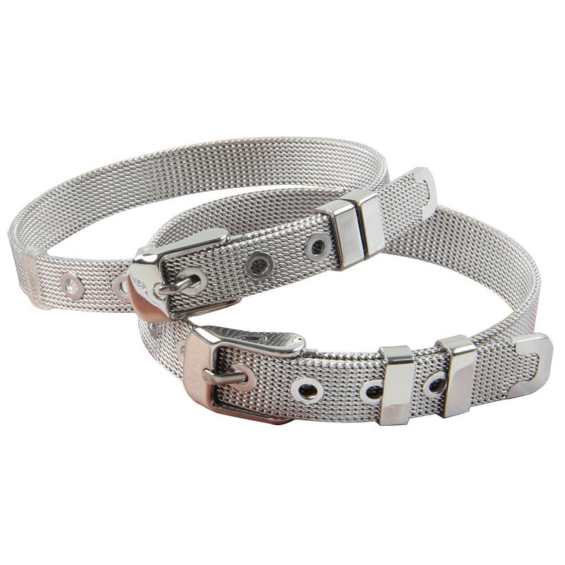 厂家网带手环钛钢304不锈钢饰品钢网腕带简约小饰品10MM可调节8MM