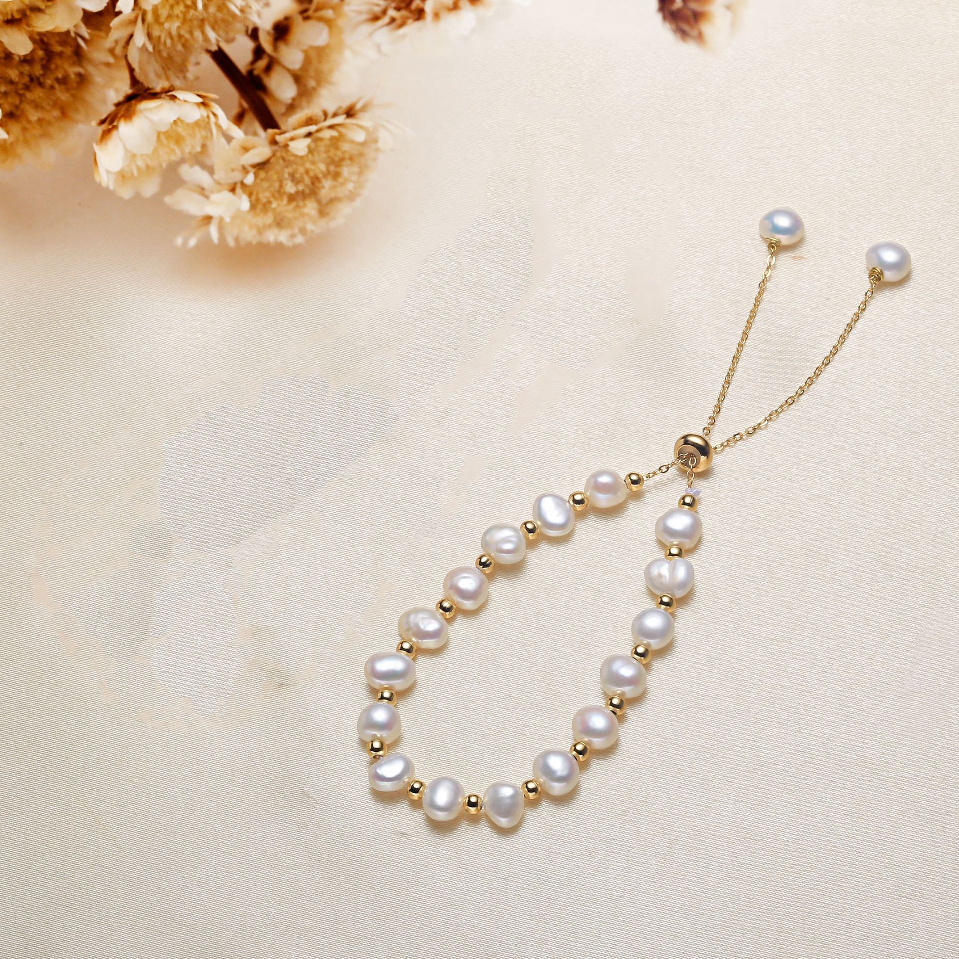 14g Weight Bracelets Classification 1 Piece Quantity Lady Solid Color Alloy Freshwater Pearl Bracelets In Bulk