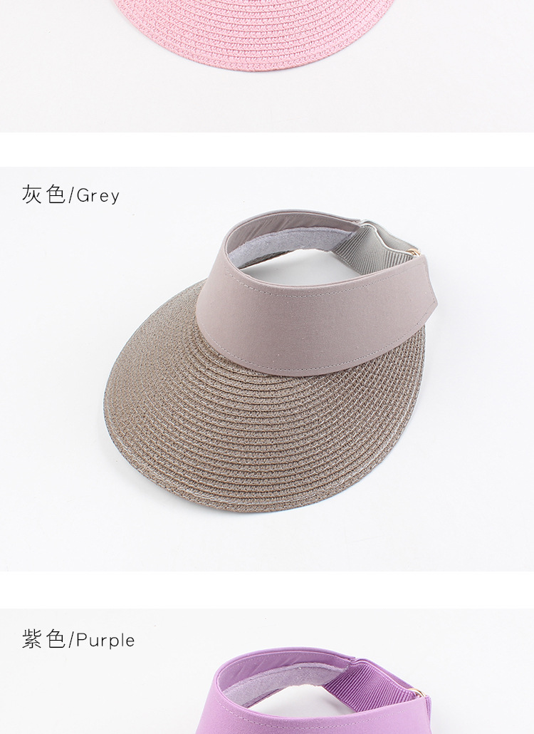 Empty Top Hat Summer Outdoor Cycling Sunscreen Sun Hat Korean Fashion Wild Straw Sun Hat Holiday Beach Straw Hat Wholesale Nihaojewelry display picture 7