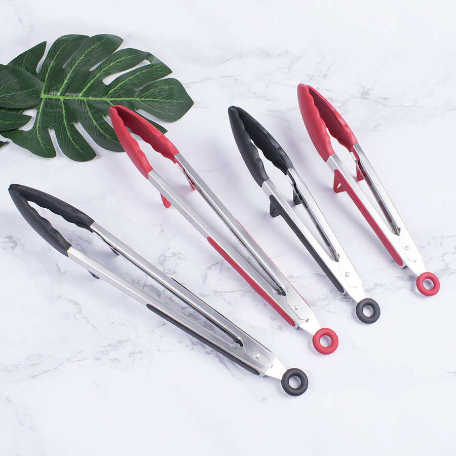 帶腳墊耐高溫防滑食品夾矽膠食物夾 面包夾 烘焙燒烤用具廠家批發