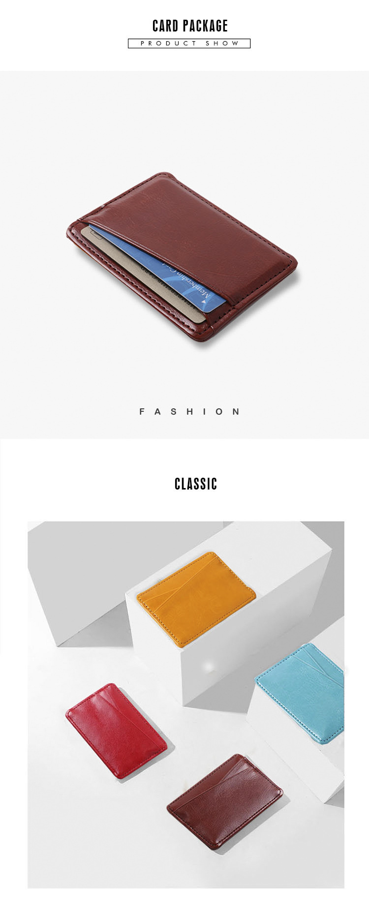 Titular de la tarjeta de identificacin del regalo del almacenamiento de la tarjeta bancaria de cuero de la nueva moda coreanapicture2